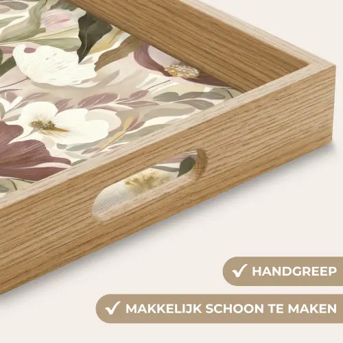 Bloemen - Aquarel - Kleurrijk Dienblad Rechthoek middel 911 -USP_HandgreepNL
