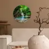Jungle - Waterval - Planten - Water - Natuur Wandcirkel kunststof plaat 5mm dik klein -sfeer1