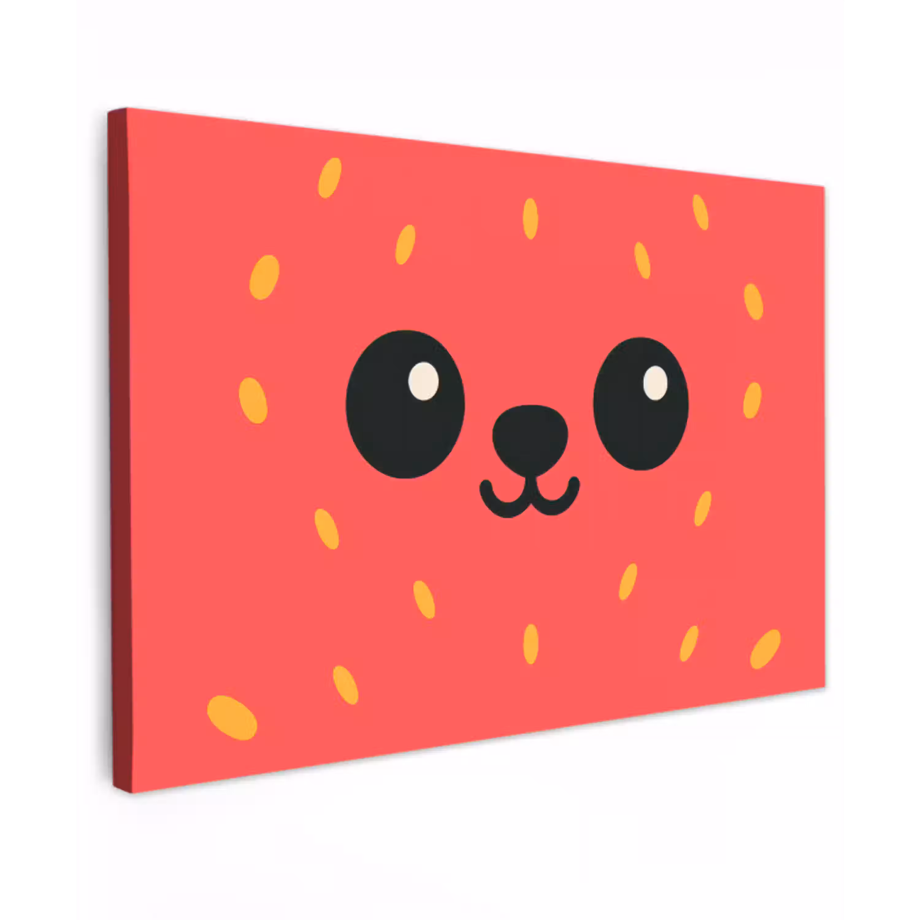 Kat - Aardbei - Cartoon canvas 2cm klein -z3d