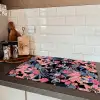 Zomer - Vlinder - Zwart - Roze Inductie beschermer vinyl 3mm klein 276 -sfeer3