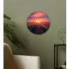 Windmolen - Zonsondergang - Landschap Wandcirkel kunststof plaat 5mm dik klein -sfeer3