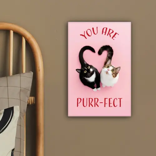 Kat - Hart - Tekst - Valentijn canvas 2cm klein -sfeer3