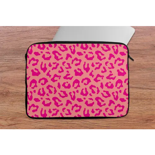 Panterprint - Roze - Dierenprint - Minimalistisch laptophoes neopreen klein -tafel