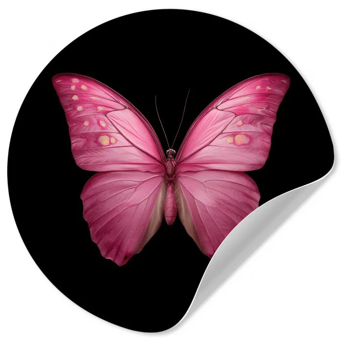 Vlinder - roze - Elegant Wandcirkel behangsticker klein -3d