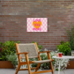 Valentijn - Love - Roze - Oranje Tuinposter op houten frame 2 cm dik klein -sfeer3