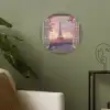 Doorkijk - Parijs - Eiffeltoren - Roze - Kersenbloesem Akoestische PET Vilt - Rond klein -sfeer2
