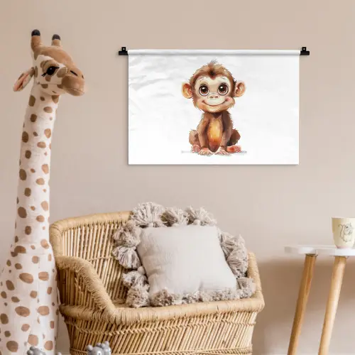 Aap - Baby - Jungle dieren Wandkleed katoen klein -wsfeer5_kind