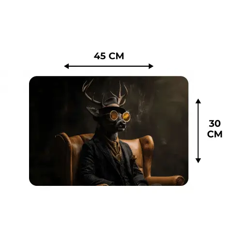 Hert - Zonnebril - Zwart - Pak Placemat vinyl groot -specs