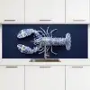 Kreeft - Porselein - Delfts - Blauw keuken achterwand 2 middel -3d