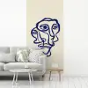Lijntekening - Overlappende gezichten - Donkerblauw fotobehang vinyl groot -woonkamer