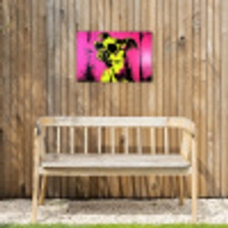 Hond - Zonnebril - Roze - Art Tuinposter op houten frame 2 cm dik klein -sfeer4