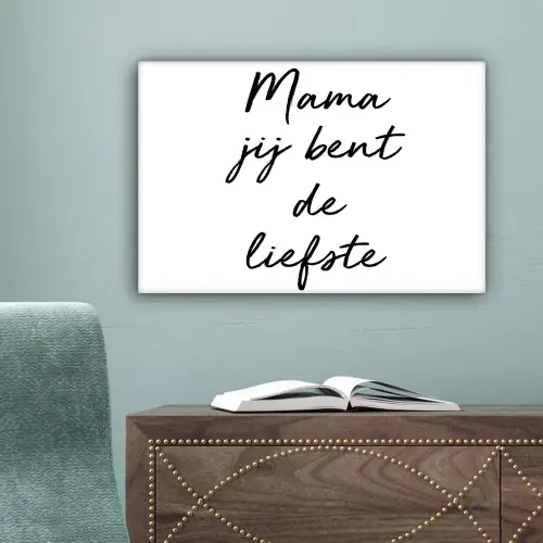 Quotes - Mama jij bent de liefste - Moeder - Spreuken canvas 2cm klein -sfeer4