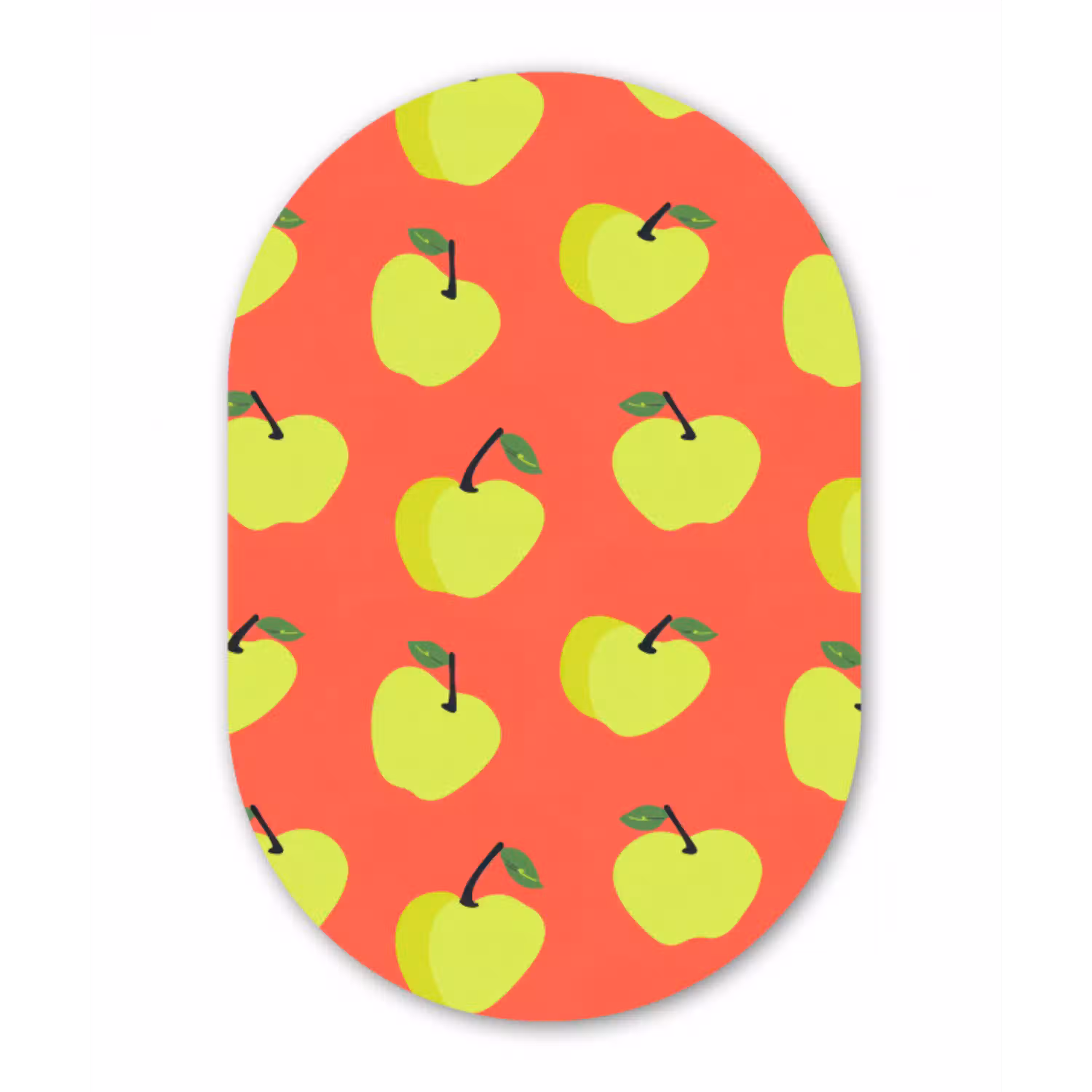 Appels - Modern - Groen Wandcirkel Ovaal Aluminium middel 839 -3d