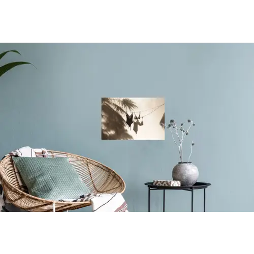 Badkleding - Palmbomen - Schaduw - Tropisch Muursticker klein -plant