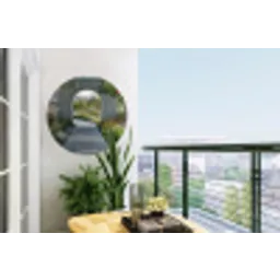 Doorkijk - Pad - Beton - Landschap Wandcirkel tuinposter met ringen klein -buiten1
