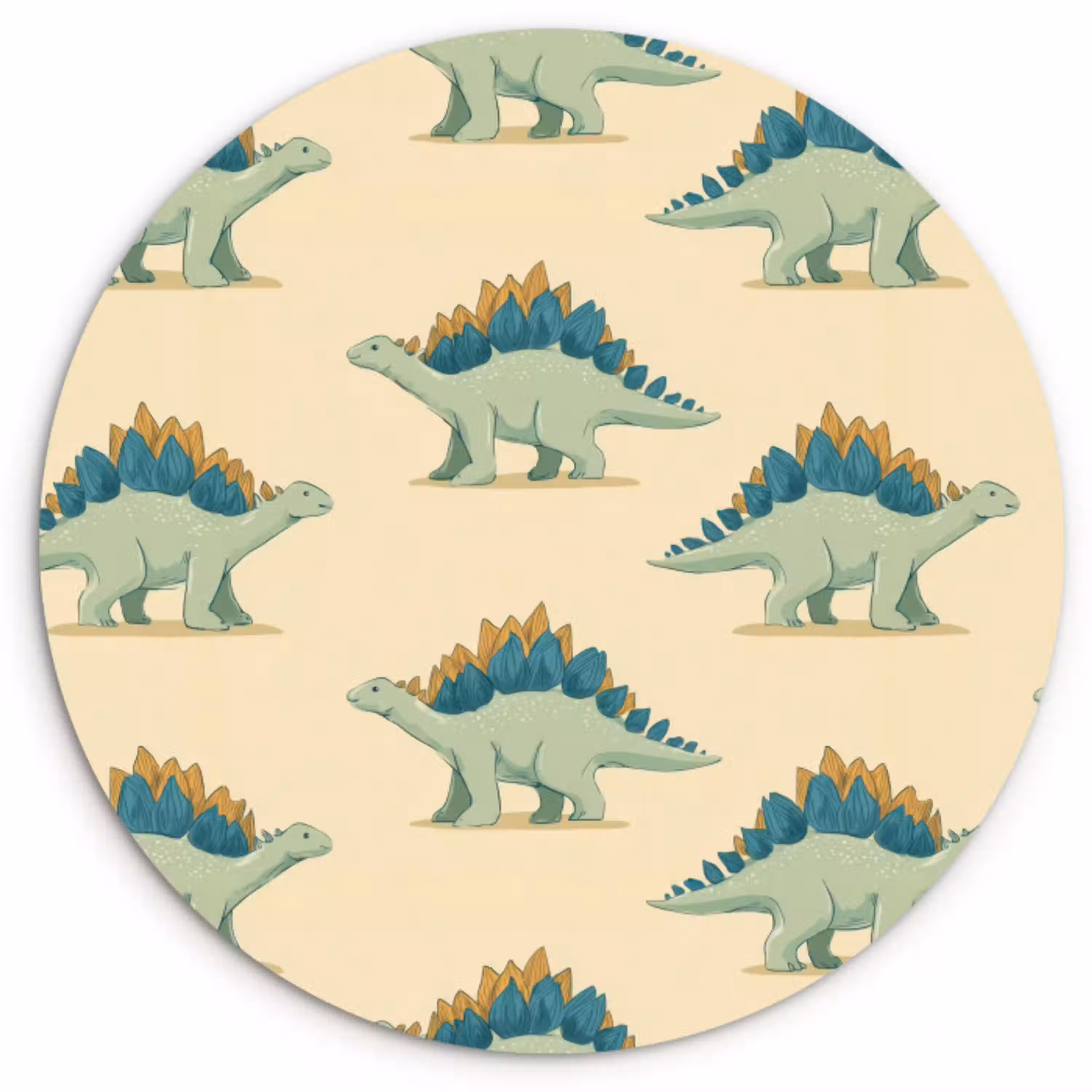 Dino - Patroon - Groen Wandcirkel kunststof plaat 5mm dik klein 188 -3d