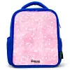 Roze glitter hartjes Kinderrugzak - Blauw middel -3d