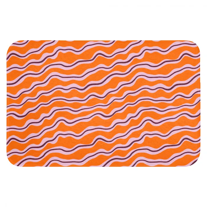 Retro - Golvend - Oranje WCmat klein 1009 -3d
