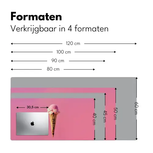 Hoorntje - Schepijs - Roze Muismat XXL klein -sfeer5