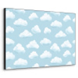 Wolken - Illustratie - Blauw Textielframe zwart klein 947 -3d