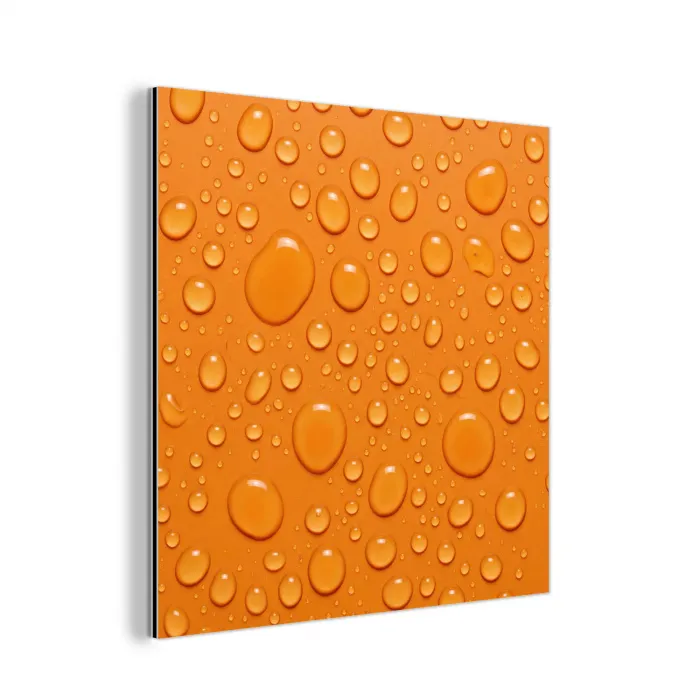 Water - Druppels - Oranje aluminium wit klein -3d