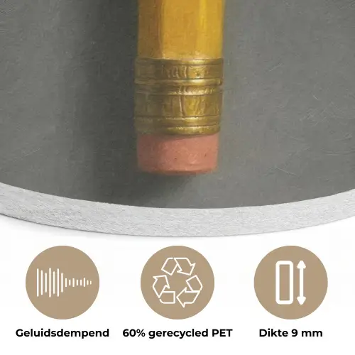 Potlood - Schilderij - Geel Akoestische PET Vilt - Rond klein -closeup_NL