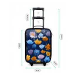 Bloemen op een donkerblauwe achtergrond Kinderkoffer - Zwart klein -productfoto_formaten