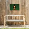 Vrouw - Groen - Modern - Bril - Abstract Tuinposter op houten frame 2 cm dik klein -sfeer4