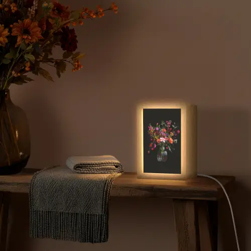 Boeket - Veldbloemen - Vaas Light Box met kabel (Tafellamp) klein -sfeer4