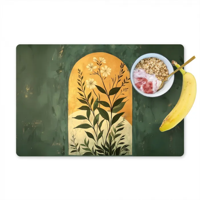 Plant - Bloemen - Wit Placemat vinyl groot -zzzproduct_Kitchenyeah-website