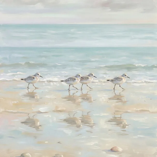 Behang - Vogels - Strand - Zee