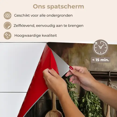 Keukengerei - Rustiek - Tegels - Kruiden keuken achterwand spatscherm klein -spatscherm_NL