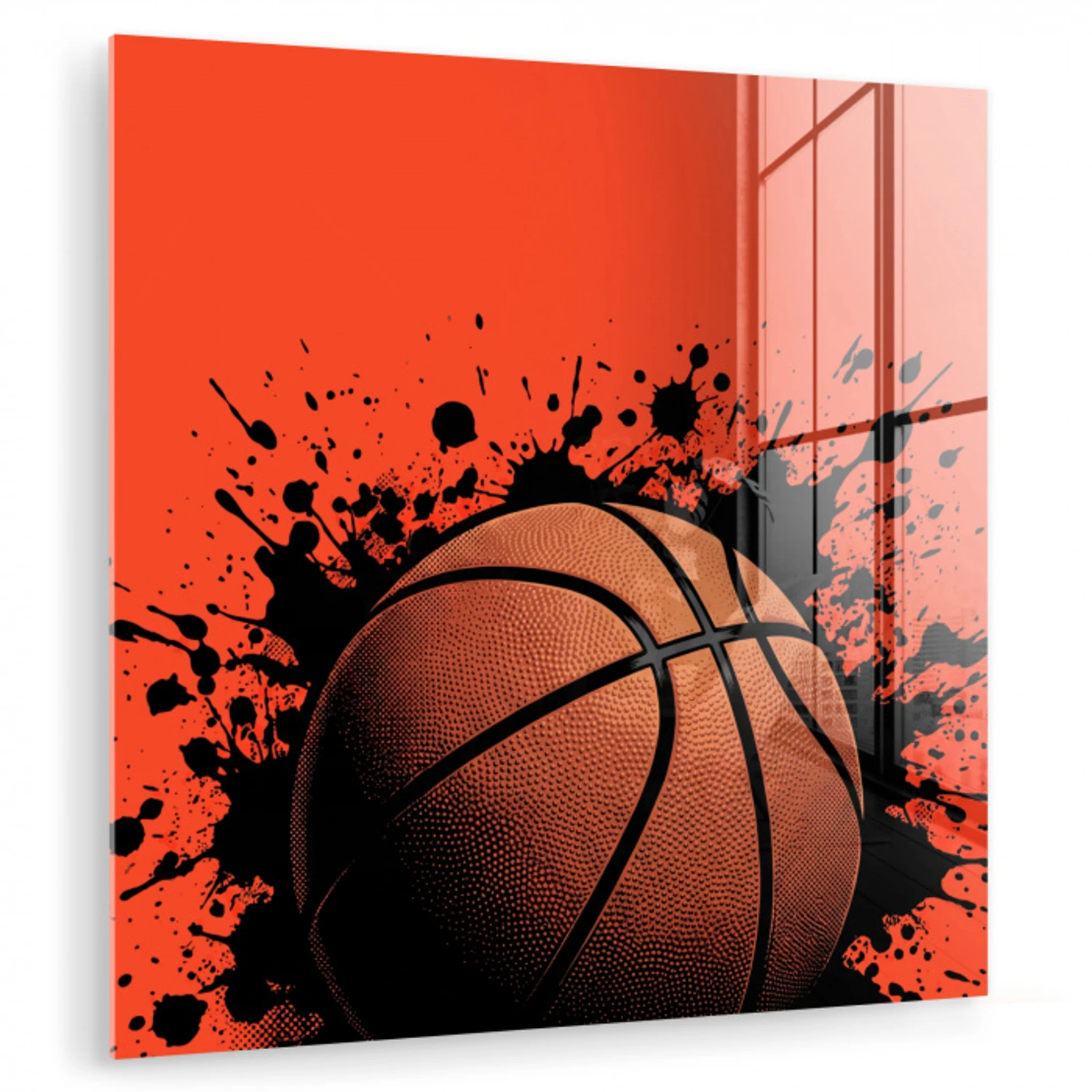 Basketbal - Verf - Sport - Oranje plexiglas 5mm klein -zzzproduct_nieuw