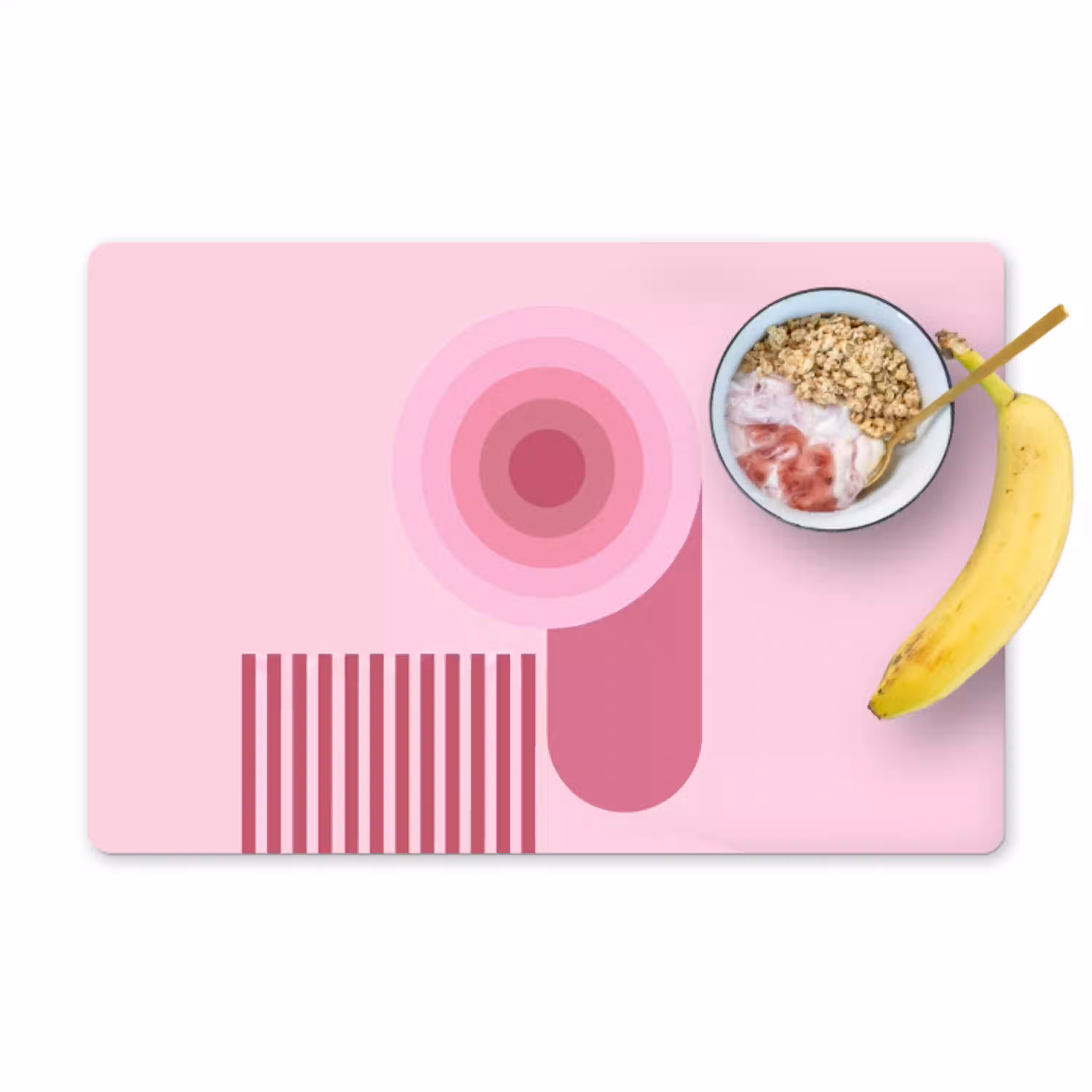 Abstract - Cirkels - Strepen - Modern - Roze Placemat vinyl groot -zzzproduct_Kitchenyeah-website