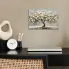 Boom - Bloemen - Wit - Natuur - Kunst poster papier klein -sfeer1