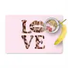 Tekst - Love - Pantervacht - Lichtroze Placemat vinyl groot -zzzproduct_Kitchenyeah-website