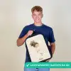 Meisje met een voetbal in beige kleuren Rugzak - Zwart middel -sfeer7_NL
