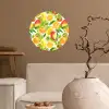 Kiwi - Sinasappel - Mango - Perzik Wandcirkel behangsticker klein 186 -sfeer1