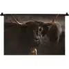 Schotse hooglander - Goud - Koebel - Hoorns - Dieren Wandkleed katoen klein -zz3d