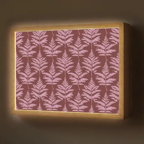 Blad - Patroon - Paars Light Box met batterij (Wandlamp) middel 907 -z3d_website