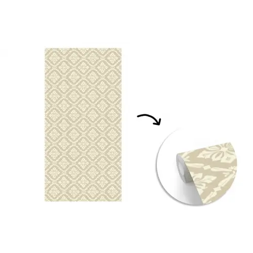 Floraal - Ornament - Beige fotobehang vinyl groot 64 -3d