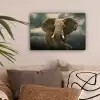 Afrikaanse olifant tegen de donkere wolken canvas 2cm klein -sfeer1