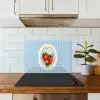 Aardbeien - Lijst - Rood - Geruit keuken achterwand spatscherm klein -sfeer2