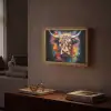Graffiti - Schotse hooglander - Zwart - Koe Light Box met batterij (Wandlamp) middel -sfeer1