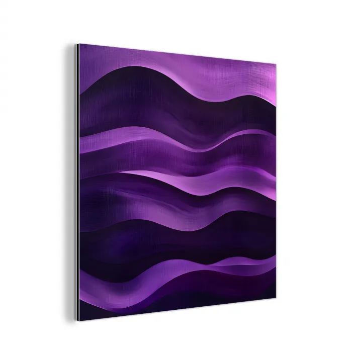 Golven - Abstract - Paars aluminium wit klein -3d