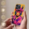 Aap - Kimono - Bloemen - Hoofdtooi Telefoonhoesje iPhone 17 Pro klein -sfeer3_NL