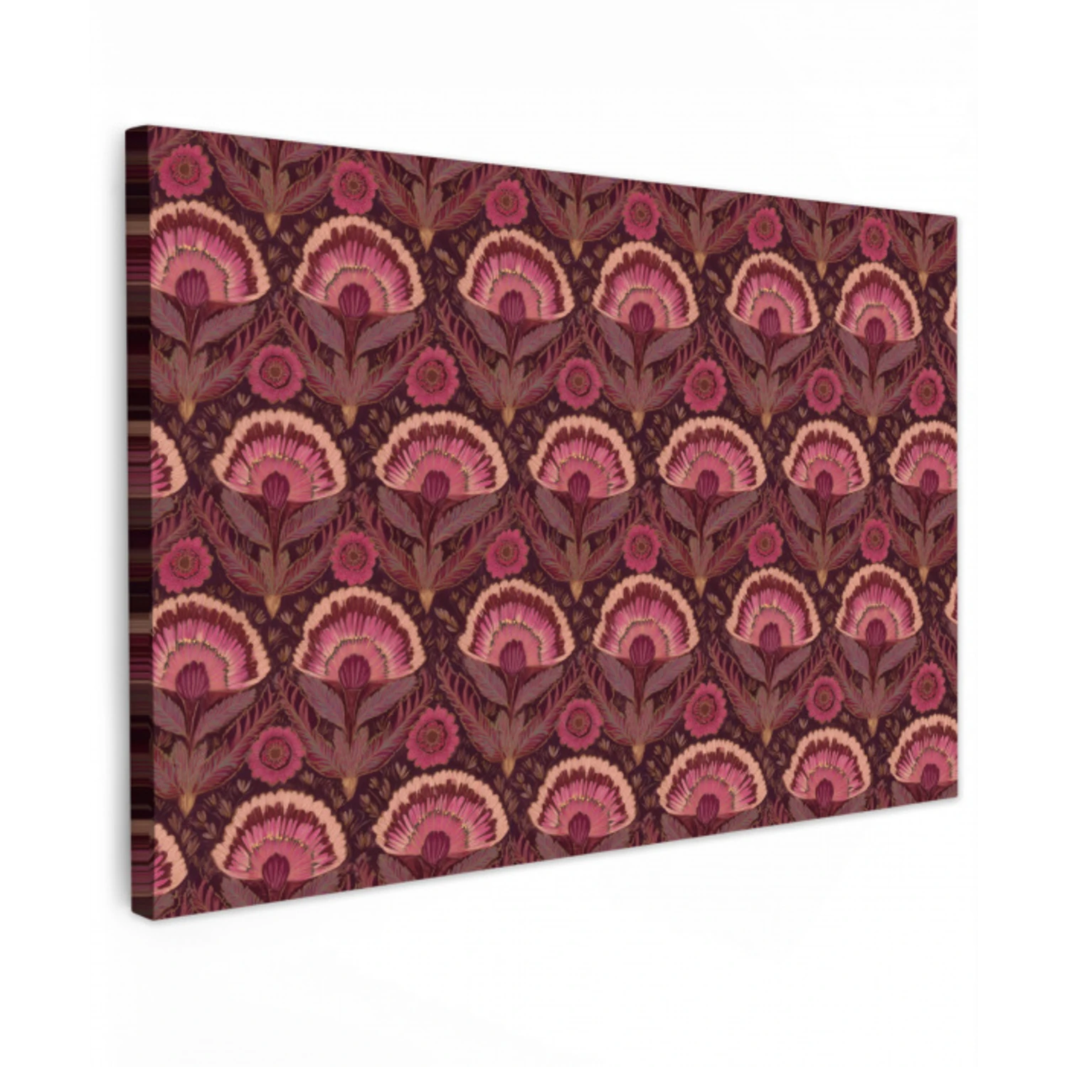 Antiek - Bloemen - Kleurrijk Tuinposter op houten frame 2 cm dik klein 845 -3d