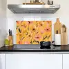 Bloemen - Geschilderd - Geel Inductie beschemer met haakjes klein -sfeer2