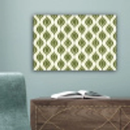 Patroon - Retro - Groen canvas 2cm klein 34 -sfeer4