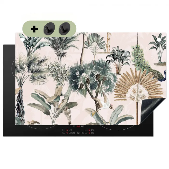 Retro - Jungle - Natuur - Dieren Inductie beschemer met haakjes klein -3d
